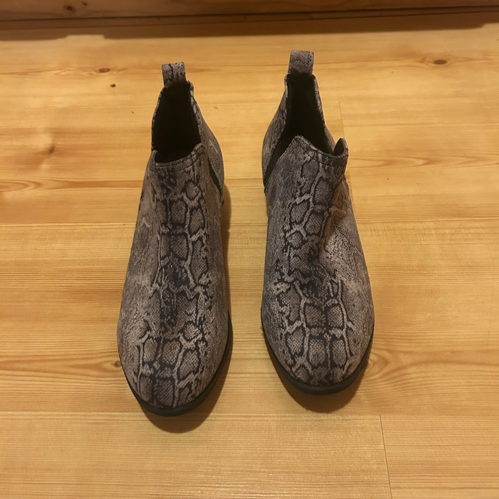 Natural Reflections Snake Print Ankle Boots
